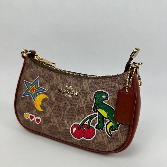 COACH Teri Mini Crossbody Bag In Signature Canvas With Sticker Print - Picture 4 of 13